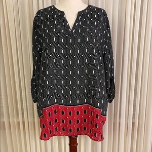 Cato Black and Red Geometric Tunic